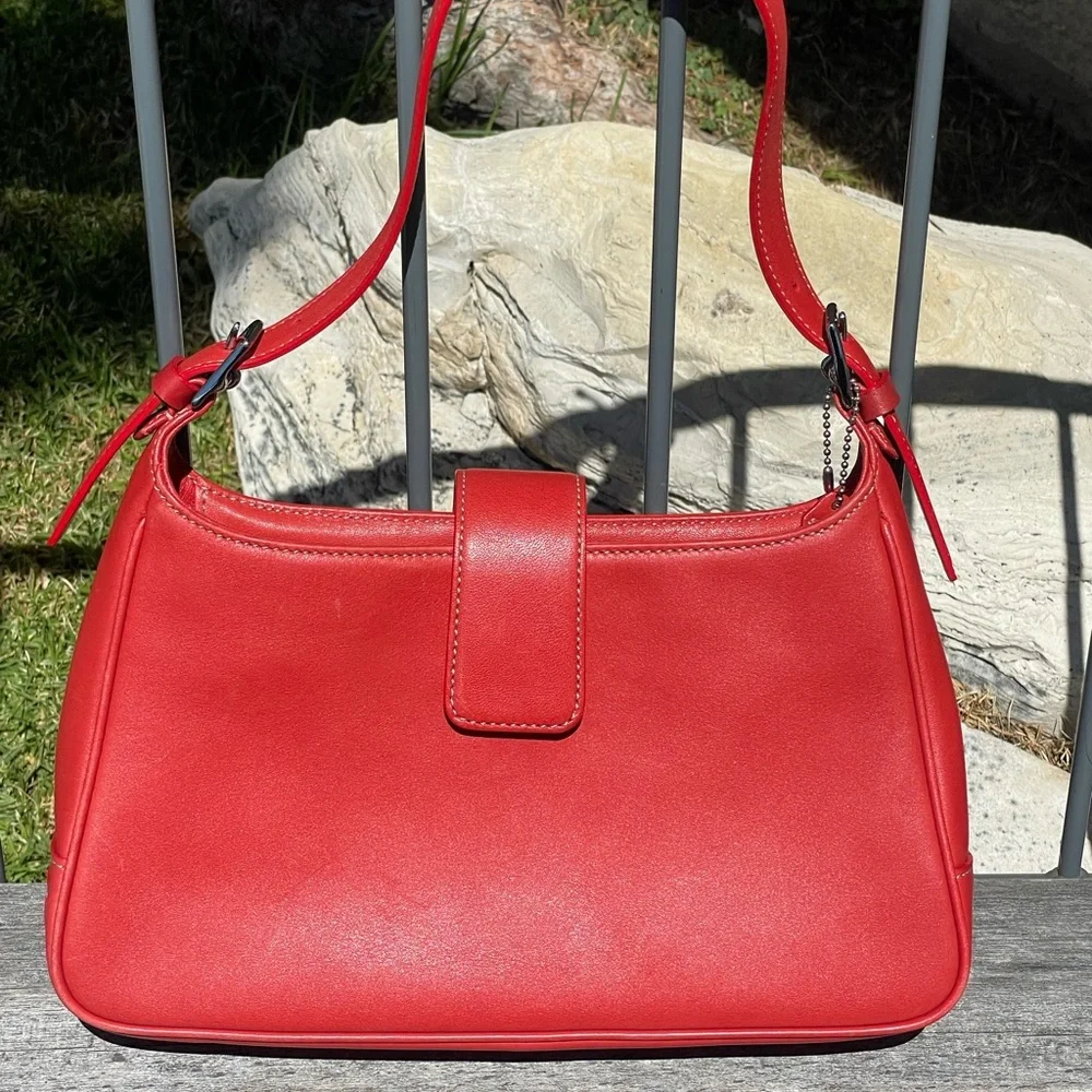 Coach Red Leather Shoulder Bag - Picture 1 of 6